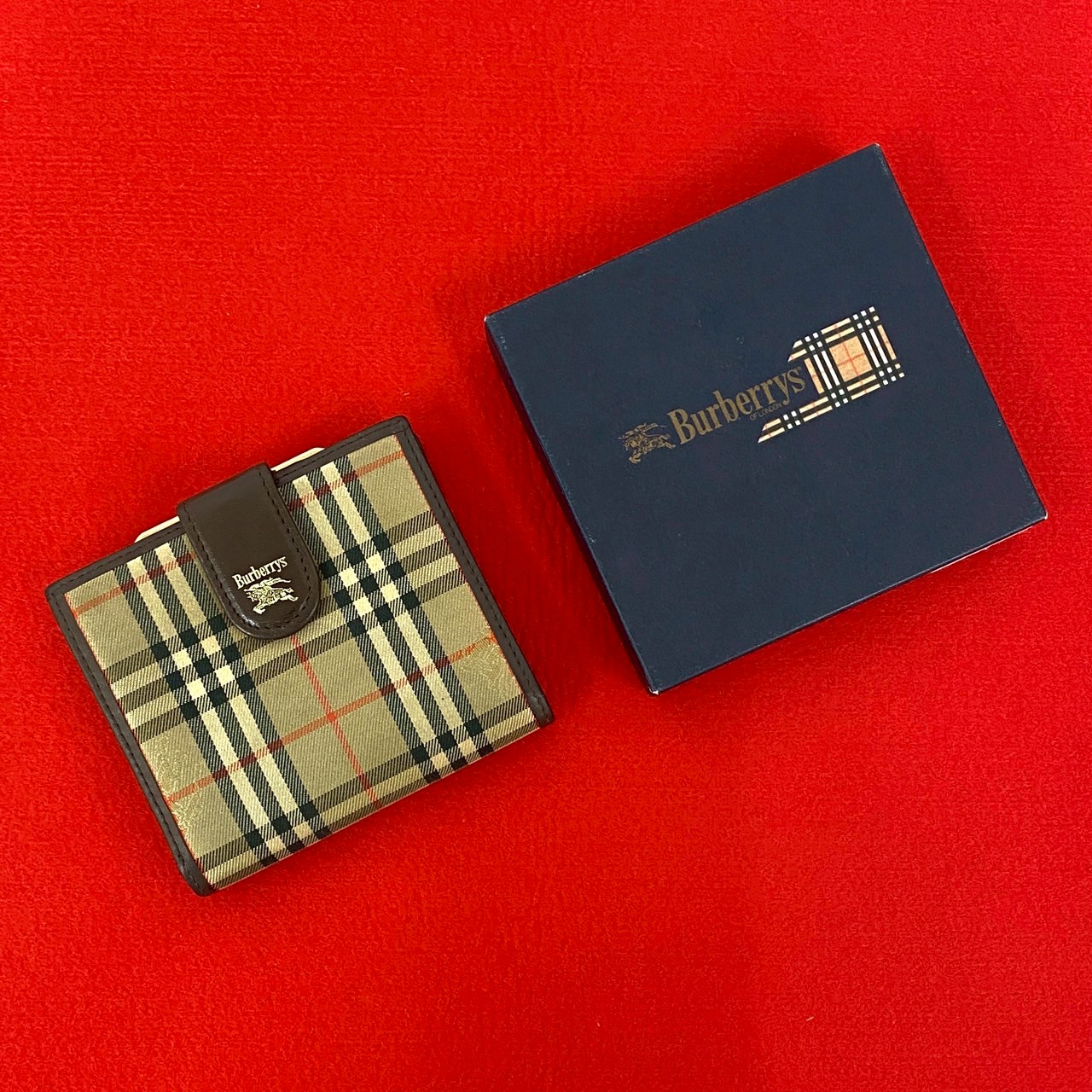 楽天市場】【BURBERRY】バーバリー ノバチェック がま口 二つ折り財布