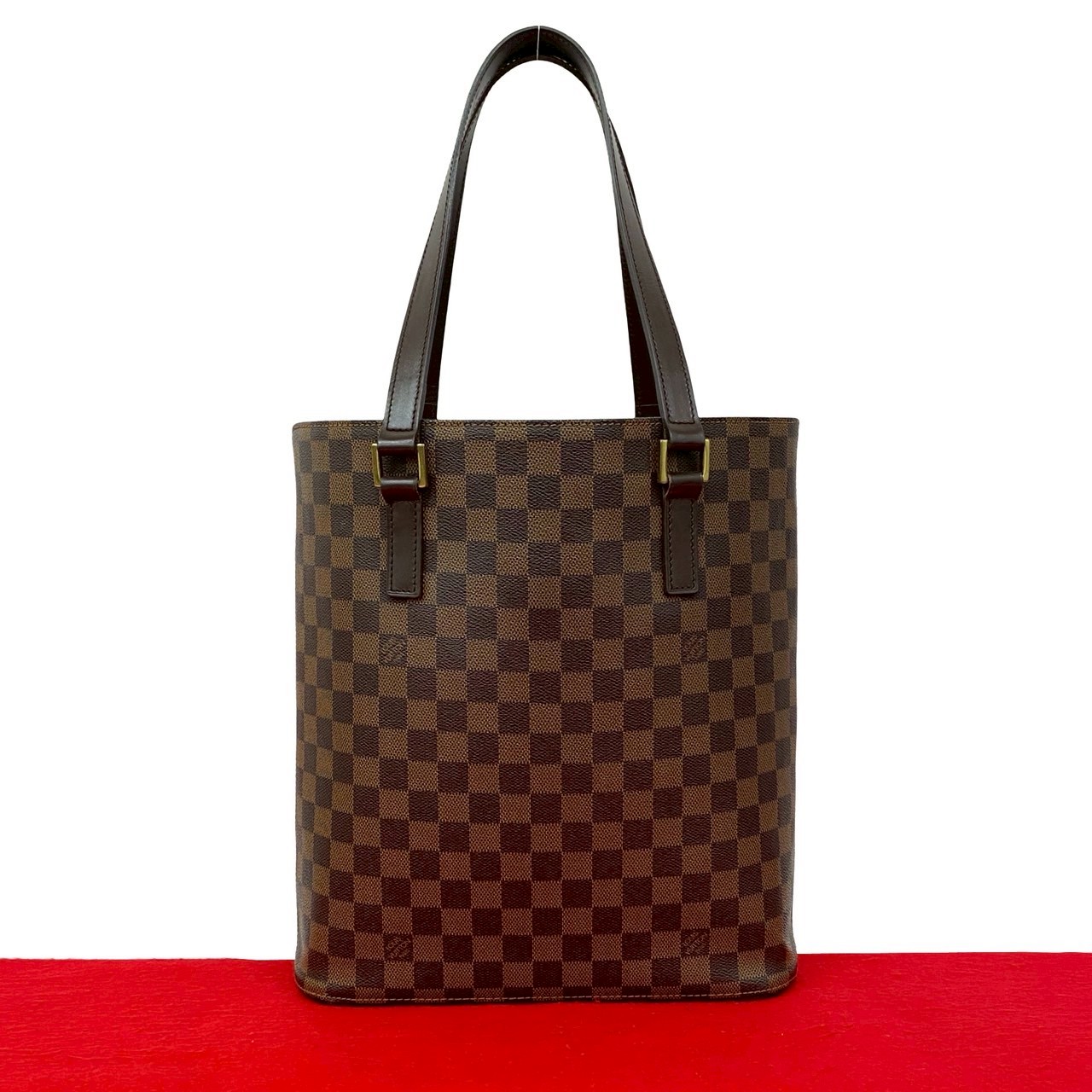 【ポイント2倍】極 美品 LOUIS VUITTON ルイヴィトン ヴィンテージ ヴァヴァン GM ダミエ 柄 レザー 本革 トートバッグ ハンドバッグ ブラウン 茶 22014【送料無料】【中古】