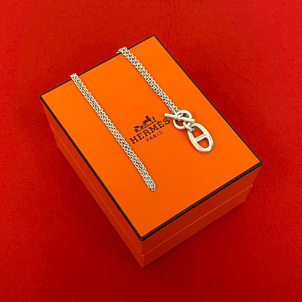 【ポイント2倍】極 美品 保存箱付 HERMES エルメス アミュレット シルバー925 ネックレス ペンダント アクセサリー メンズ レディース 18122【送料無料】【中古】