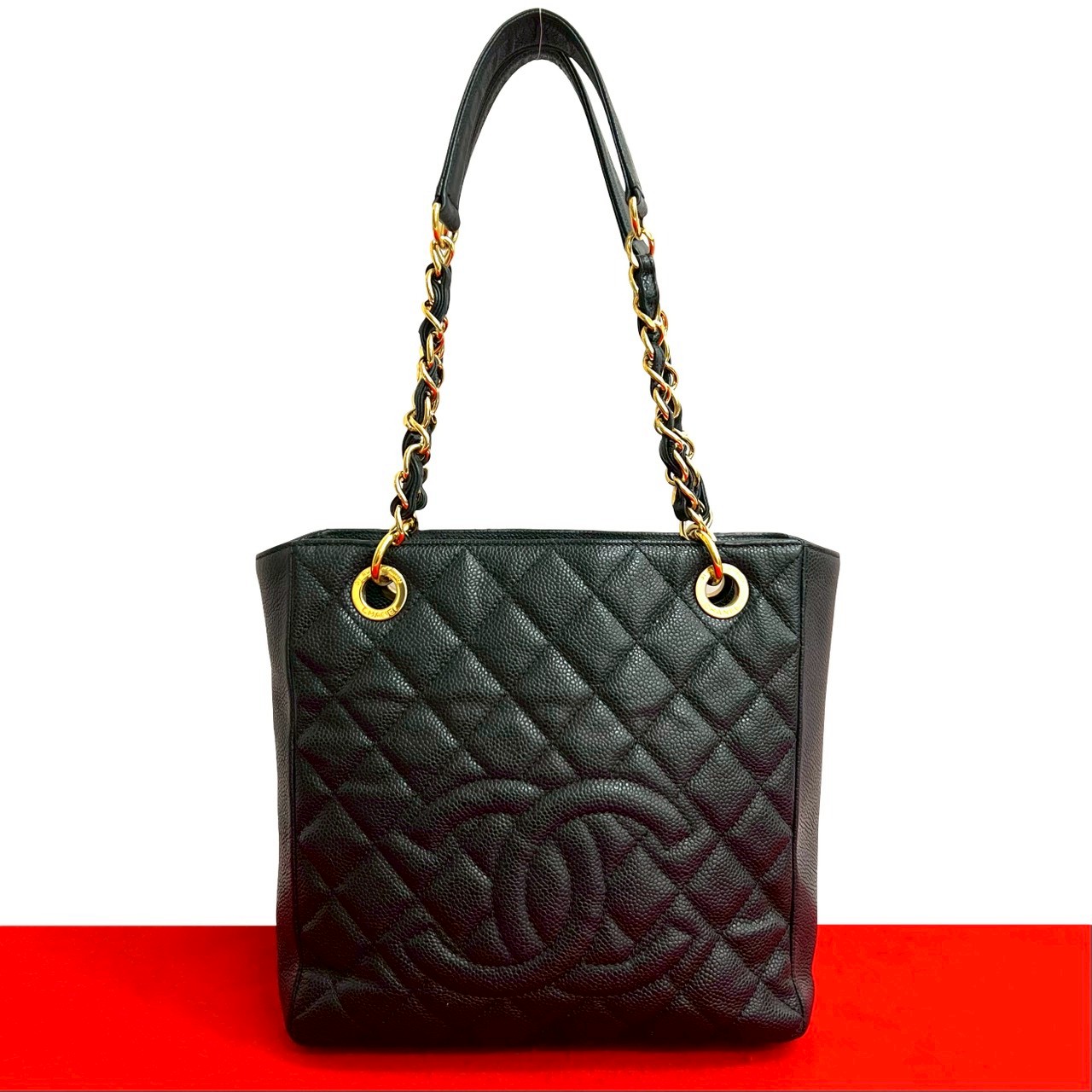 【ポイント2倍】極 美品 シール有 14番台 CHANEL シャネル マトラッセ ココマーク キャビアスキン チェーン トートバッグ ハンドバッグ ブラック 26338【送料無料】【中古】｜Trip Vintage
