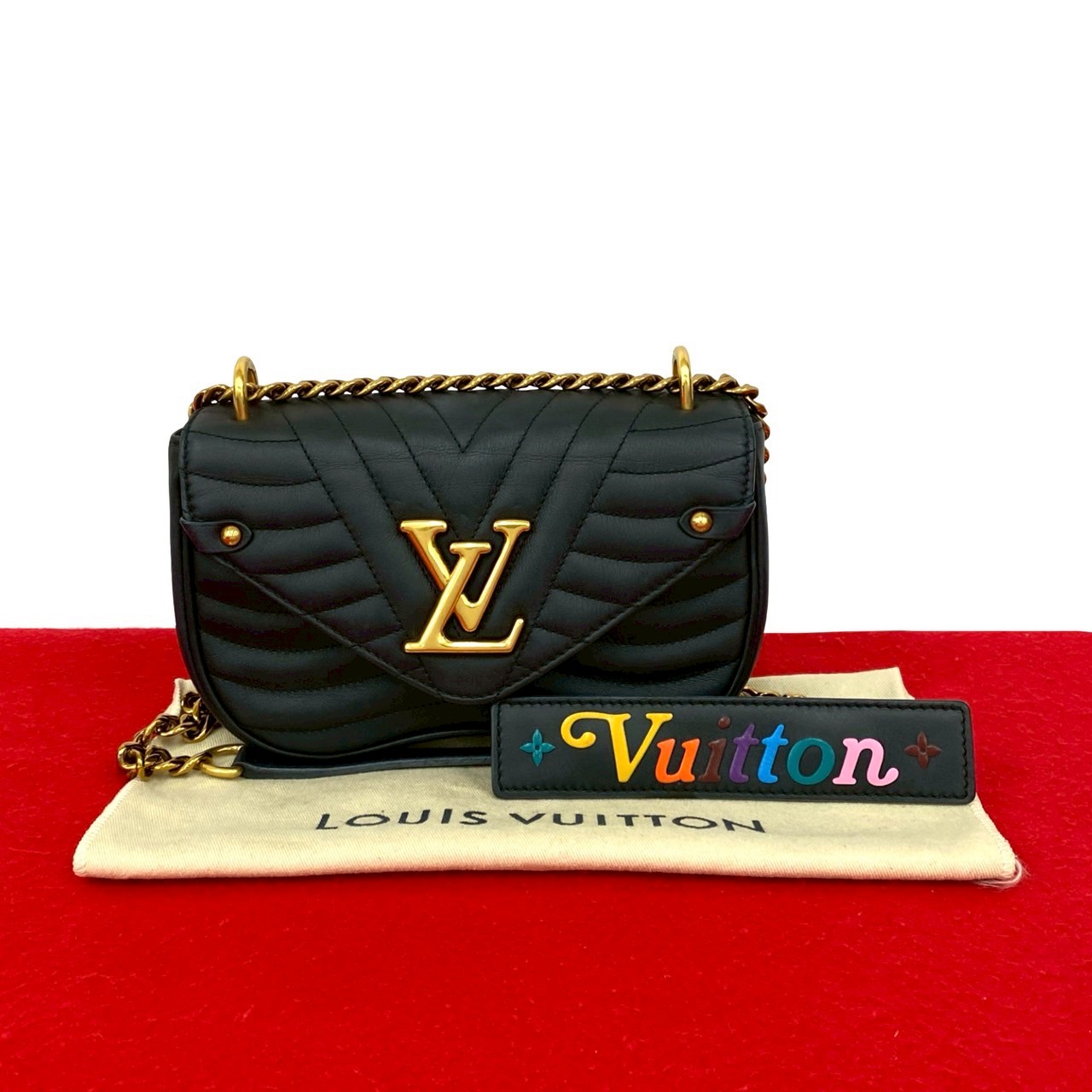 【尖んがり2倍】極 美品 袋付き添い人 LOUIS VUITTON ルイヴィトン 前衛派 PM なめし革 本革 2way ハンドバック チェーン店 ショルダーバッグ 黒いこと 43713【貨物輸送無料】【中古】