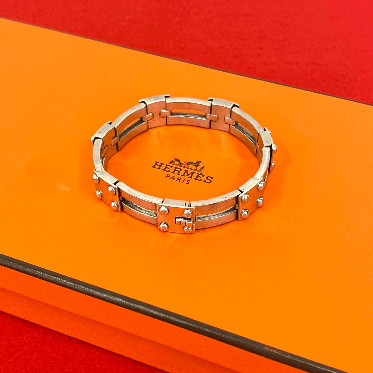 【ポイント2倍】極 美品 希少品 HERMES エルメス ヴィンテージ ゲート モチーフ ブレスレット シルバー925 バングル アクセサリー シルバー 60822【送料無料】【中古】