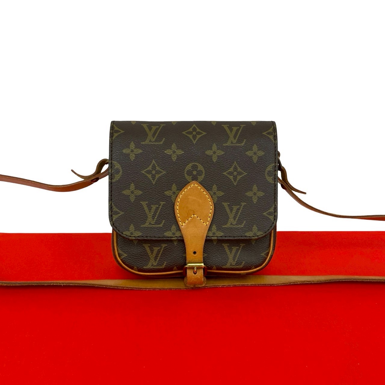 【ポイント2倍】極 美品 LOUIS VUITTON ルイヴィトン ヴィンテージ カルトシエール モノグラム レザー 本革 ショルダーバッグ ポシェット ブラウン 33193【送料無料】【中古】