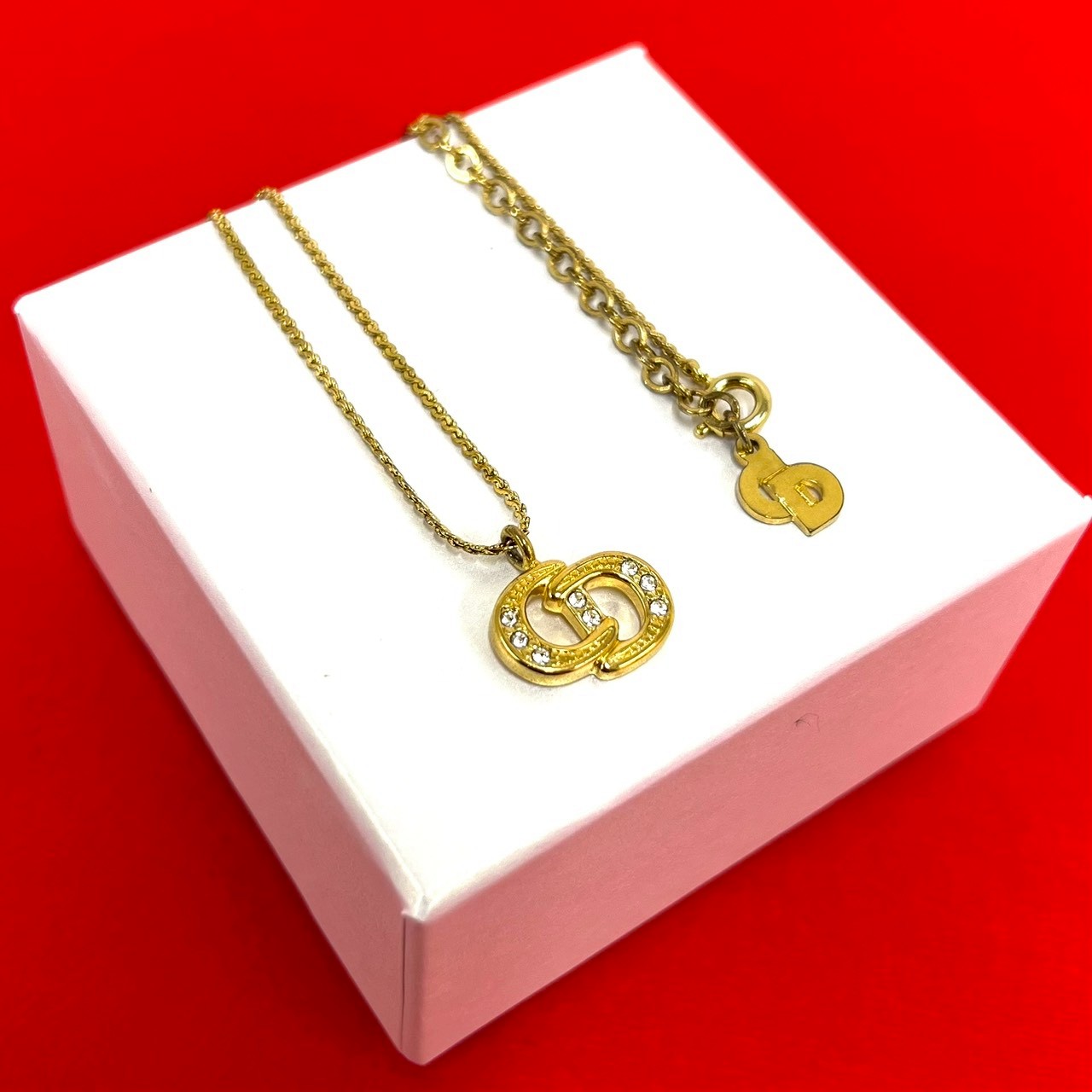 【ポイント2倍】極 美品 希少品 Christian Dior ディオール CD ロゴ モチーフ GP ラインストーン ネックレス ペンダント アクセサリー ゴールド 39535【送料無料】【中古】|Trip Vintage