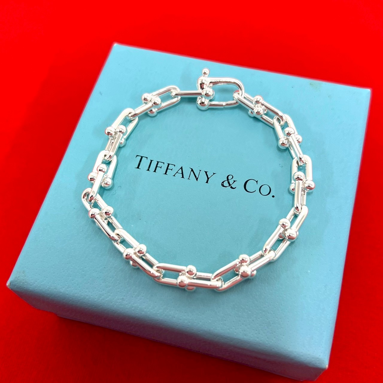 【ポイント2倍】ほぼ未使用 TIFFANY&Co. ティファニー ハードウェア スモール リンク 925 ブレスレット チェーン バングル アクセサリー シルバー 42764【送料無料】【中古】