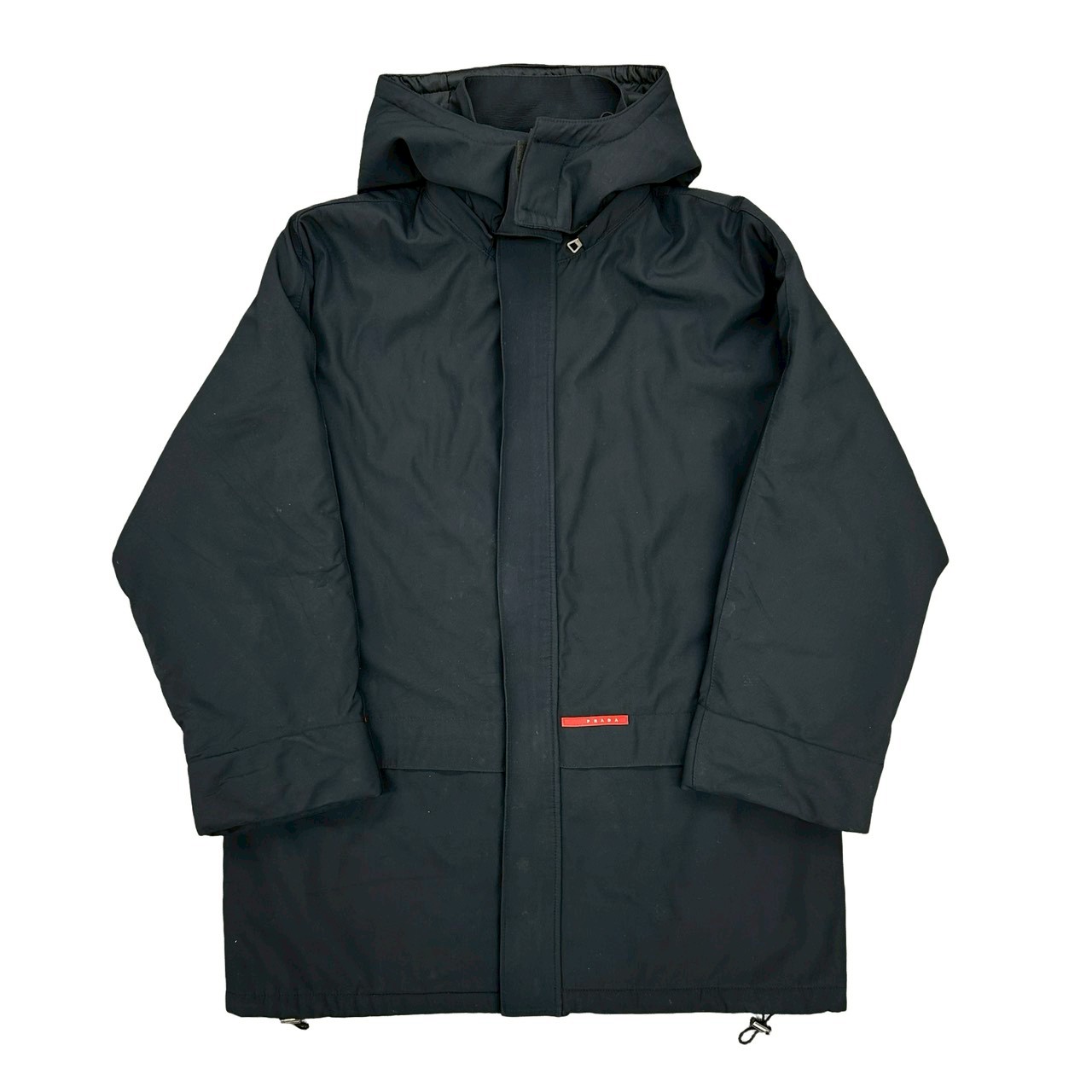 【ポイント2倍】PRADA プラダ プラダスポーツ ロゴ ポリエステル スパンデックス フード ジップアップ ジャンパー ブルゾン アウター ブラック 81198【送料無料】【中古】