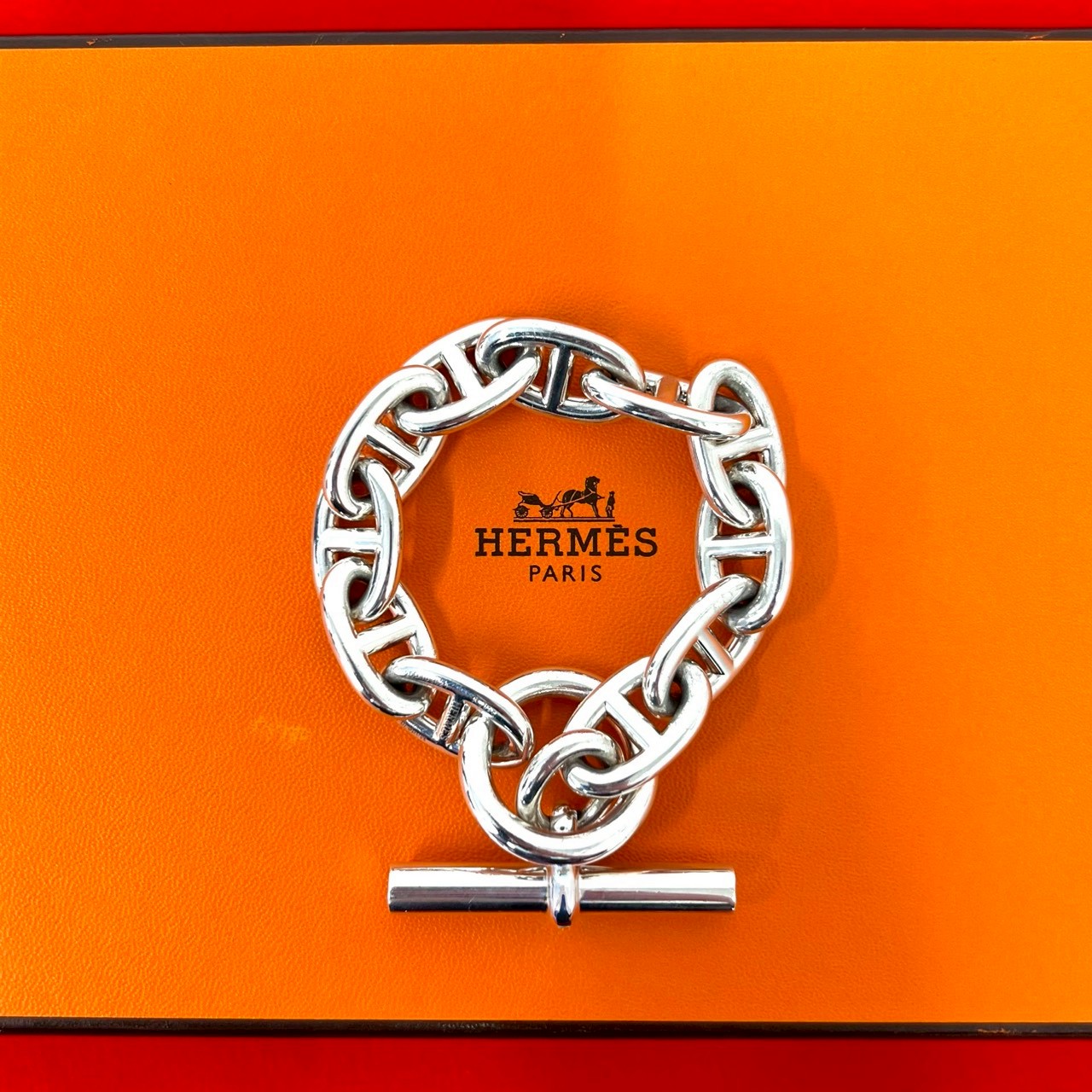 【ポイント2倍】極 美品 HERMES エルメス シェーヌダンクル TGM 11コマ シルバー925 チェーン ブレスレット アクセサリー シルバー 33520【送料無料】【中古】
