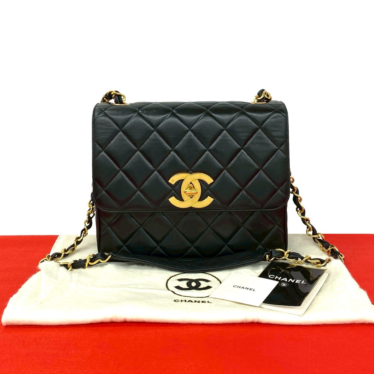 【尖んがり2倍】極 美品 消印有 3番台 CHANEL シャネル マトラッセ ココマーク 子ヒツジひと肌 なめし革 本革 チェーン店 ショルダーバッグ 黒いこと 黒 30995 【貨物輸送無料】【中古】