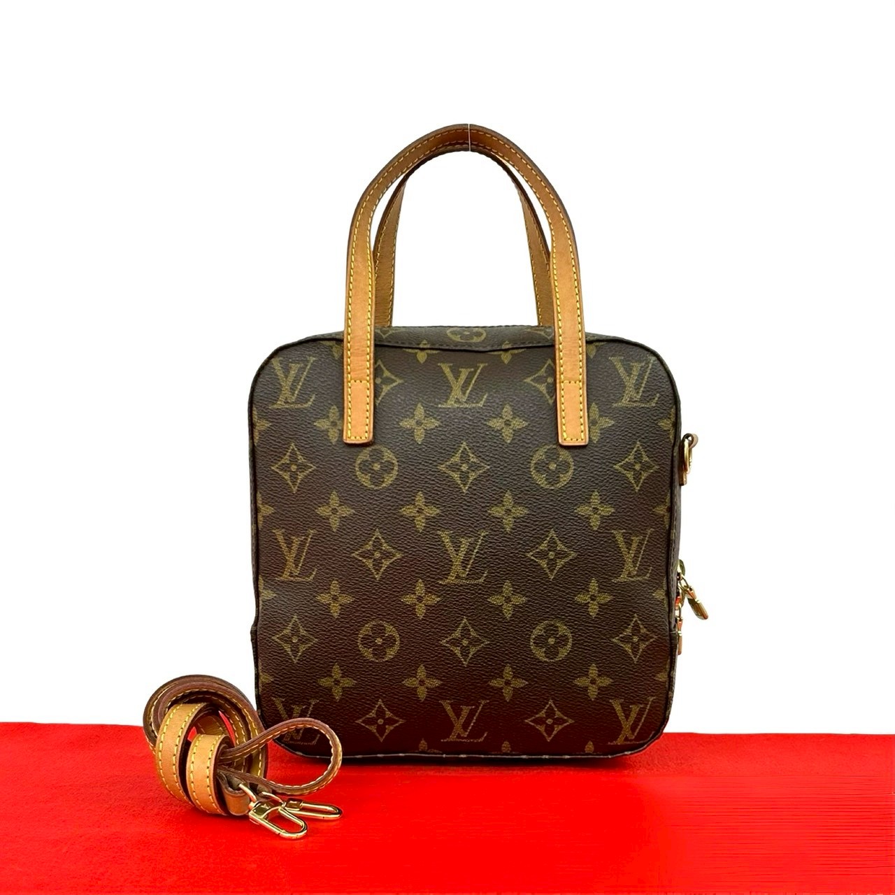 【ポイント2倍】極 美品 LOUIS VUITTON ルイヴィトン ヴィンテージ スポンティーニ モノグラム レザー 本革 ショルダーバッグ ポシェット ブラウン 30857【送料無料】【中古】