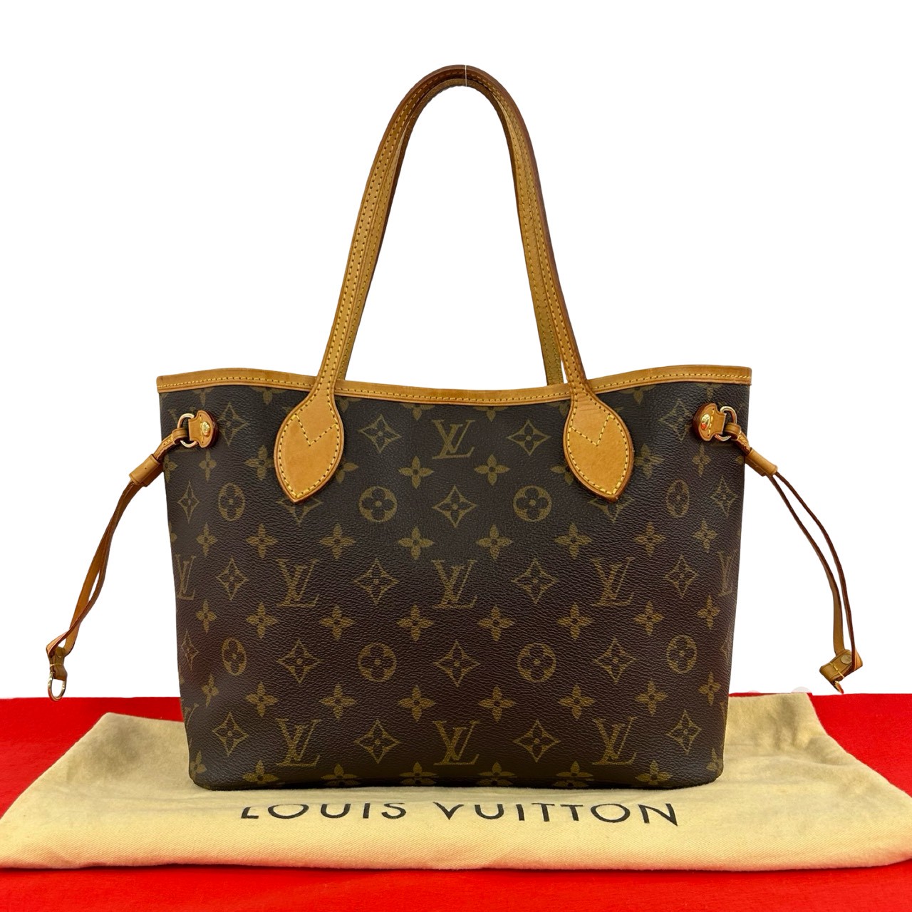 【尖んがり2倍】極 美品 LOUIS VUITTON ルイヴィトン ネヴァーフル MM モノグラム ロゴタイプ 柄 なめし革 本革 トートバッグ ハンドバック 赤銅色 33905【貨物輸送無料】【中古】