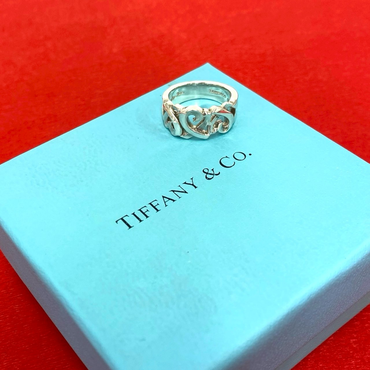 【ポイント2倍】極 美品 TIFFANY&Co. ティファニー ラビングハート リング シルバー925 指輪 9号 レディース アクセサリー シルバー 92097【送料無料】【中古】｜Trip Vintage
