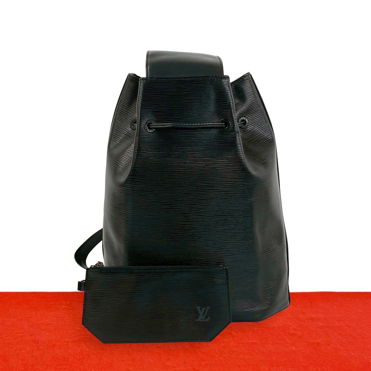 【尖んがり2倍】極 美品 LOUIS VUITTON ルイヴィトン ヴィンテージ サック 居住地 エピ なめし革 本革 上半身御徒面子 ショルダーバッグ ノワール 23988【貨物輸送無料】【中古】