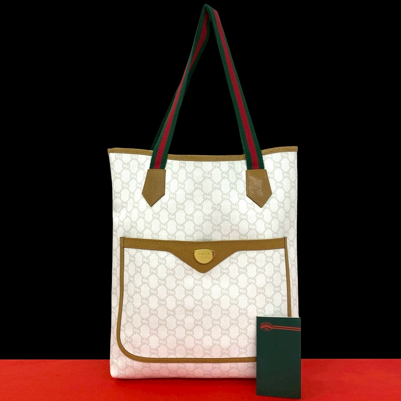 【ポイント2倍】極 美品 GUCCI グッチ オールドグッチ ヴィンテージ シェリーライン グッチプラス ロゴ 金具 レザー トートバッグ ホワイト 84247【送料無料】【中古】｜Trip Vintage