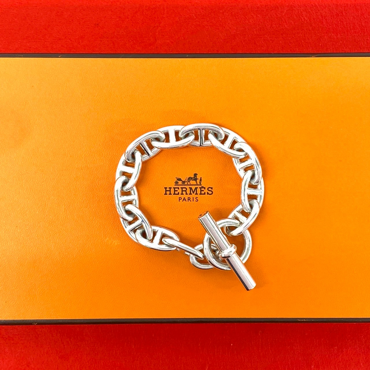 【ポイント2倍】極 美品 HERMES エルメス シェーヌダンクル TGM ブレスレット 12コマ シルバー925 チェーン アクセサリー シルバー 40514 【送料無料】【中古】｜Trip Vintage