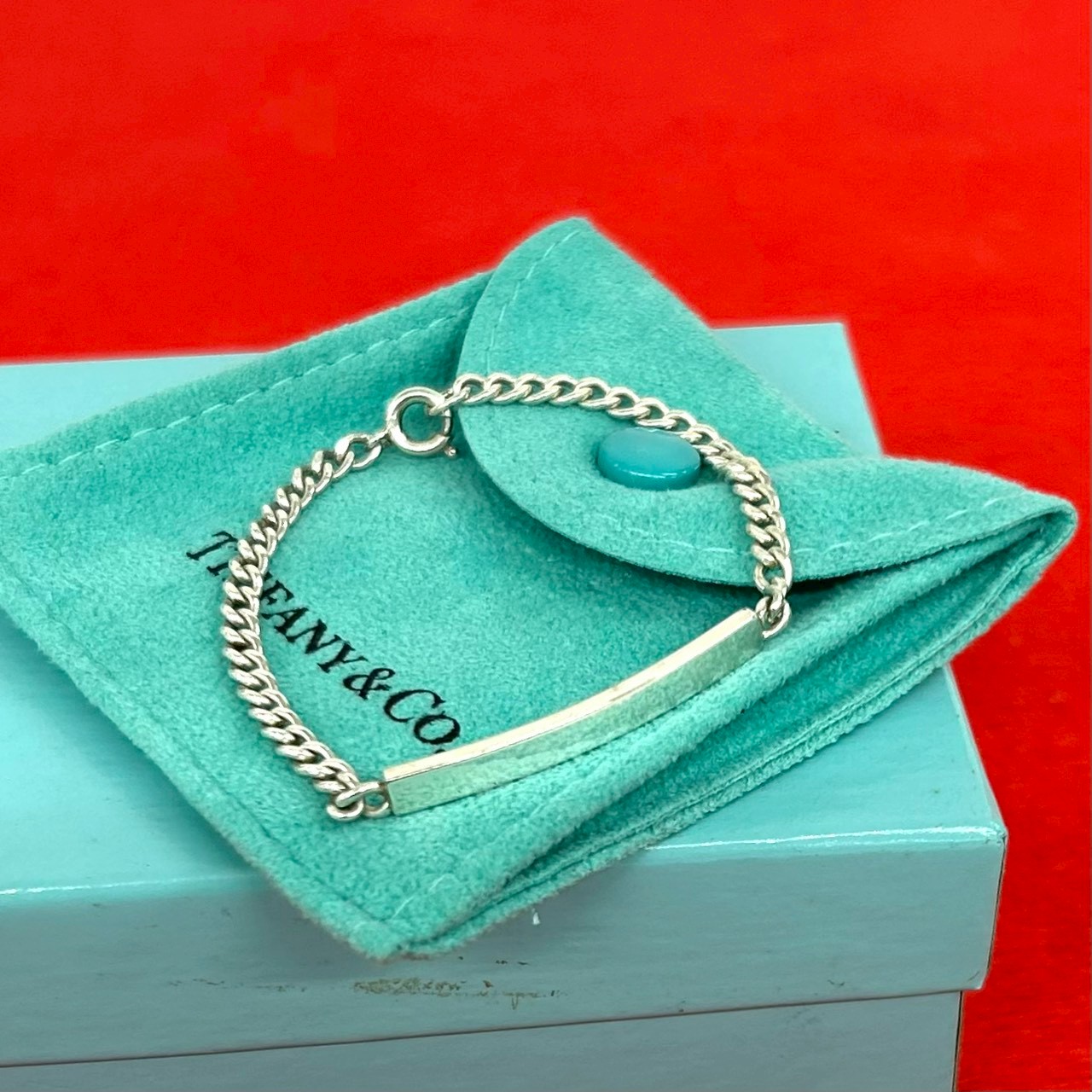 【ポイント2倍】極 美品 箱 袋付き TIFFANY&Co. ティファニー ID ブレスレット シルバー925 チェーン アクセサリー シルバー 702-1【送料無料】【中古】|Trip Vintage