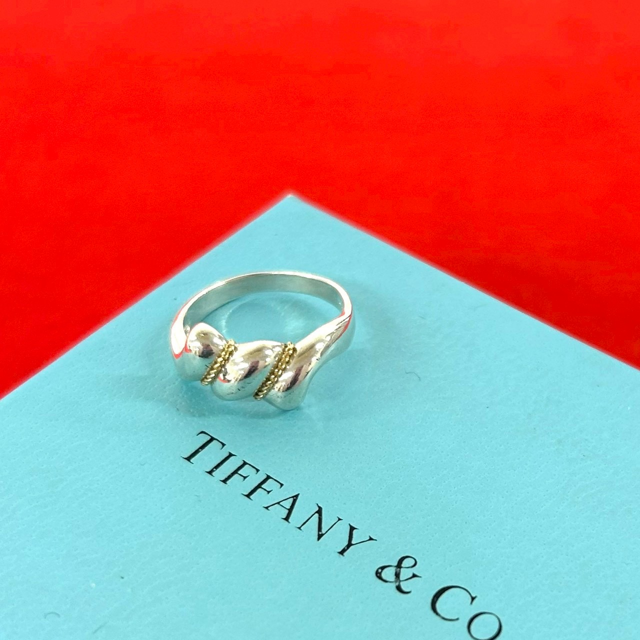 【ポイント2倍】極 美品 TIFFANY&Co. ティファニー ヴィンテージ ツイスト リング シルバー925 K18イエローゴールド 指輪 10号 アクセサリー 35840【送料無料】【中古】｜Trip Vintage