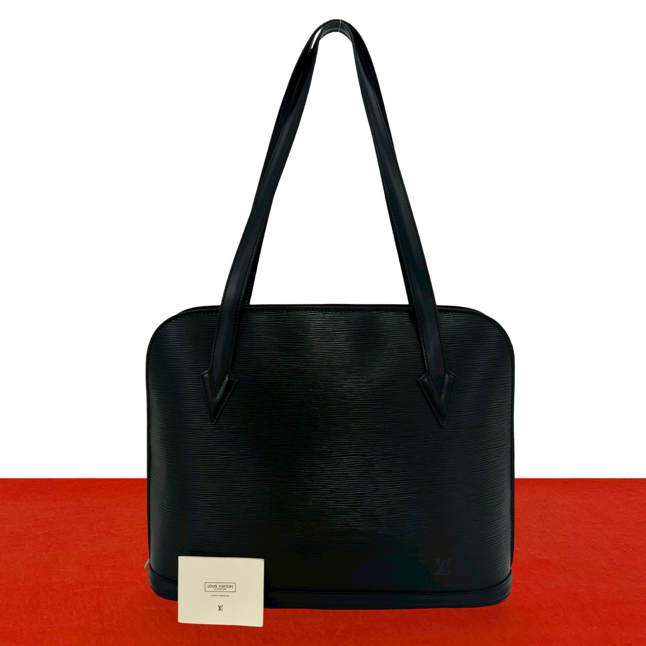 【尖んがり2倍】極 美品 LOUIS VUITTON ルイヴィトン ヴィンテージ リュサック エピ なめし革 本革 トートバッグ 空蝉 ショルダーバッグ ノワール 60337【貨物輸送無料】【中古】