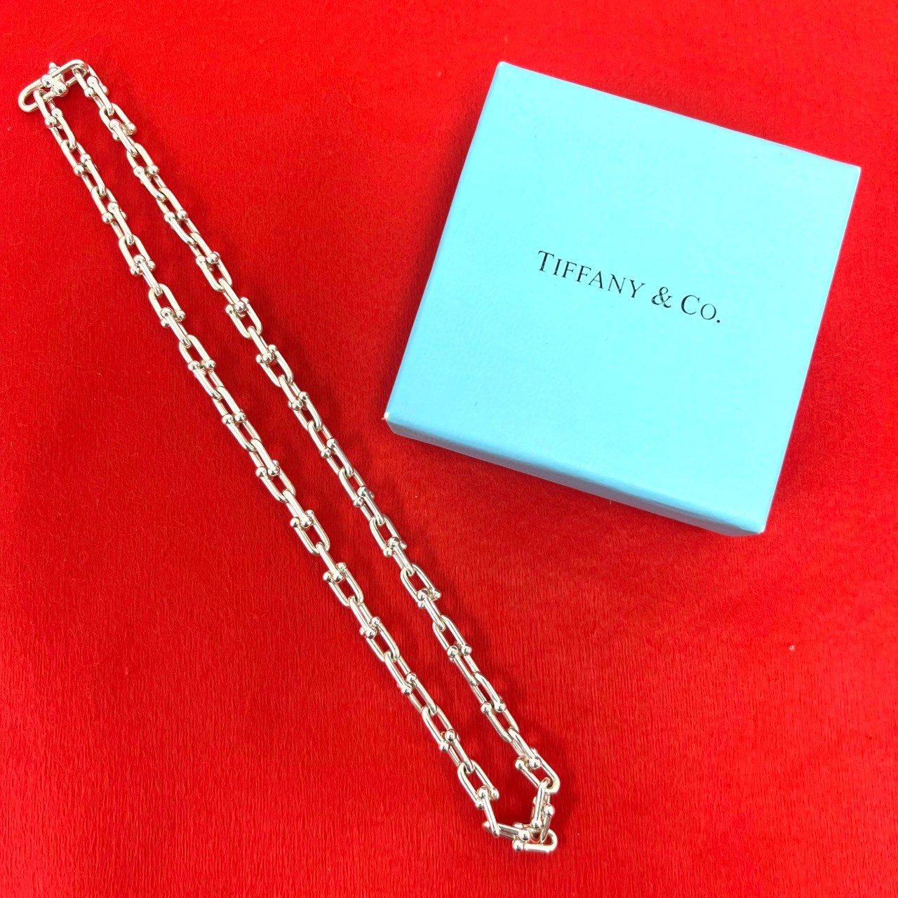 【ポイント2倍】極 美品 TIFFANY&Co. ティファニー ハードウェア スモールリンク ネックレス シルバー925 アクセサリー シルバー 33530【送料無料】【中古】｜Trip Vintage