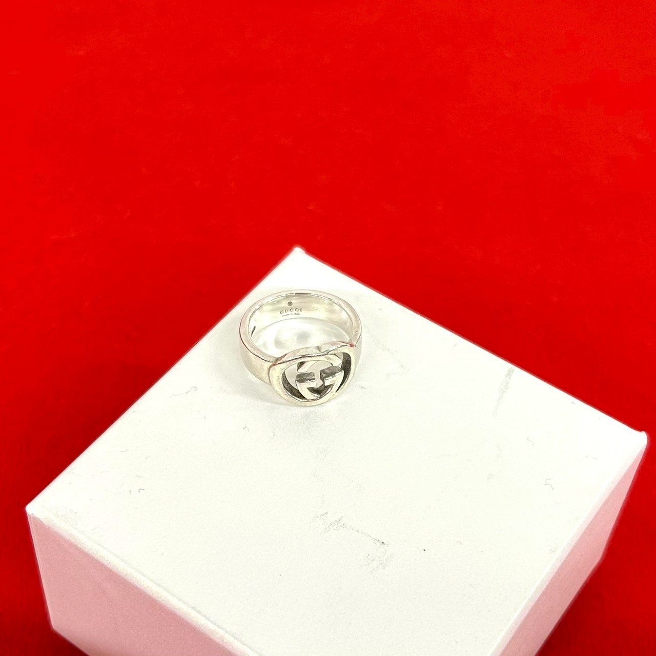 【ポイント2倍】極 美品 GUCCI グッチ インターロッキング G シルバー925 指輪 8号 レディース メンズ アクセサリー シルバー 35072 【送料無料】【中古】｜Trip Vintage