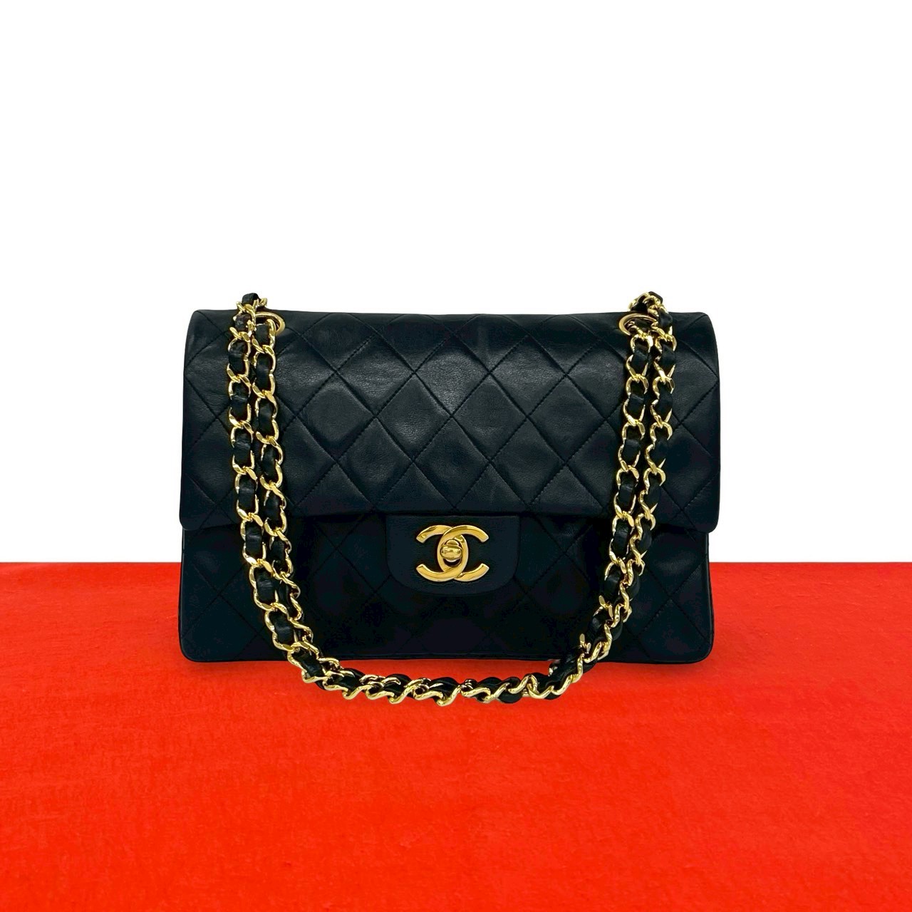 【ポイント2倍】極 美品 シール有 2番台 CHANEL シャネル マトラッセ ココマーク ダブルフラップ ラムスキン チェーン ショルダーバッグ ブラック 黒 400-7【送料無料】【中古】|Trip Vintage