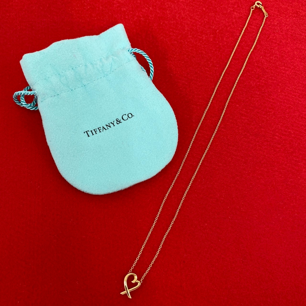【ポイント2倍】極 美品 袋付 TIFFANY&Co. ティファニー ラビングハート ネックレス K18イエローゴールド ペンダント ゴールド N1992【送料無料】【中古】｜Trip Vintage