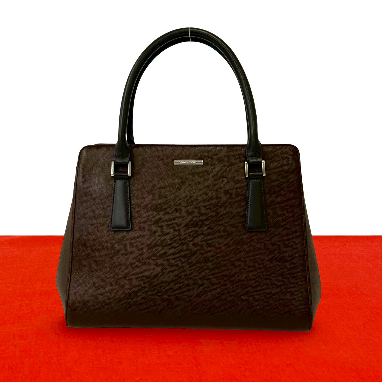 【ポイント2倍】極 美品 BURBERRY バーバリー ノバチェック 柄 ロゴ 金具 レザー 本革 ハンドバッグ ミニ トートバッグ ダーク ブラウン 茶 42567【送料無料】【中古】|Trip Vintage