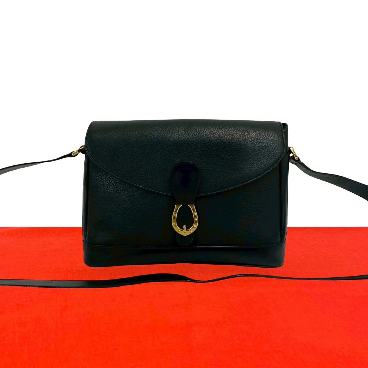 【ポイント2倍】極 美品 GUCCI グッチ オールドグッチ ヴィンテージ ホースシュー 金具 レザー 本革 ショルダーバッグ クロスボディバッグ ブラック 40841【送料無料】【中古】|Trip Vintage