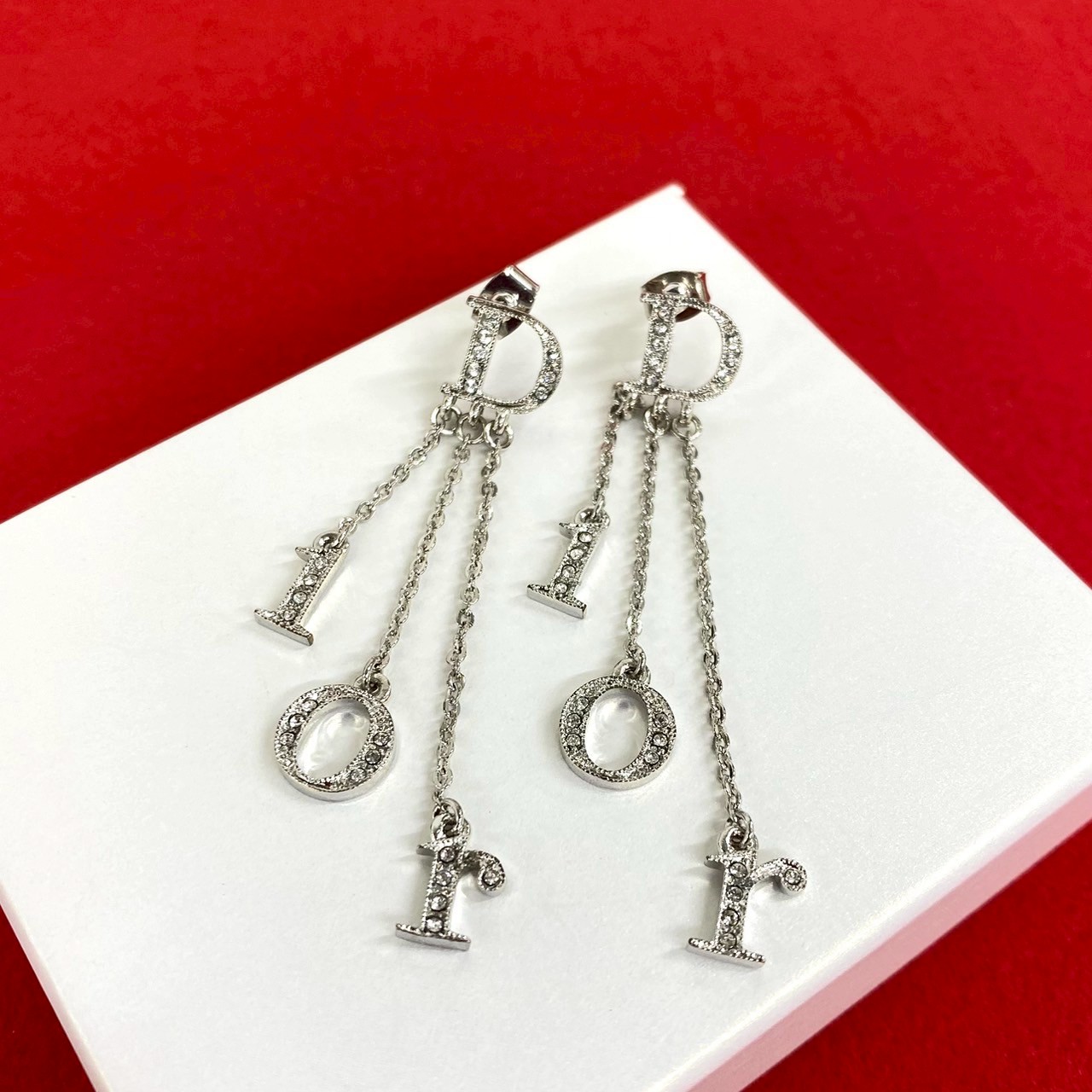【ポイント2倍】極 美品 Christian Dior クリスチャン ディオール ロゴ モチーフ メッキ チェーン ピアス アクセサリー シルバー 08235【送料無料】【中古】｜Trip Vintage