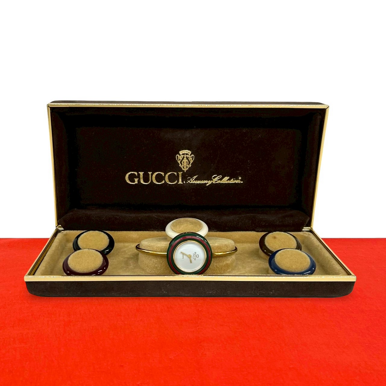 【ポイント2倍】稼働品 極 美品 GUCCI グッチ ヴィンテージ チェンジベゼル シェリーライン GP クォーツ 腕時計 リストウォッチ ゴールド 32094 【送料無料】【中古】｜Trip Vintage