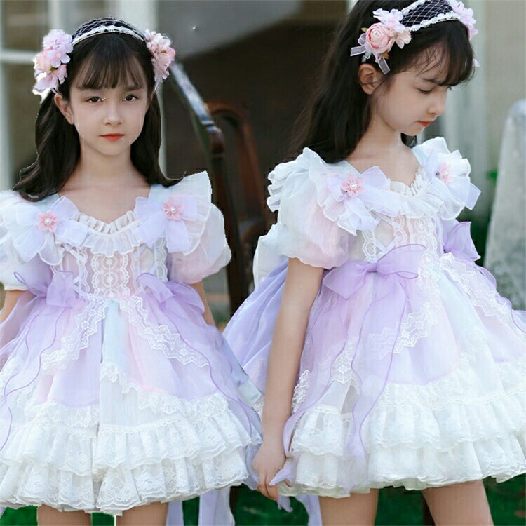 ロリータワンピース 女の子 子供服 プリンセスドレス キッズドレス ベビーロリータドレス 可愛い 赤ちゃん お宮参り 結婚式 ピアノ発表会 誕生日 七五三 ハ パーティー 姫系 Lolita