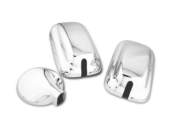 三菱ふそうキャンター標準ワイドメッキミラーカバー３点セット１４４φ