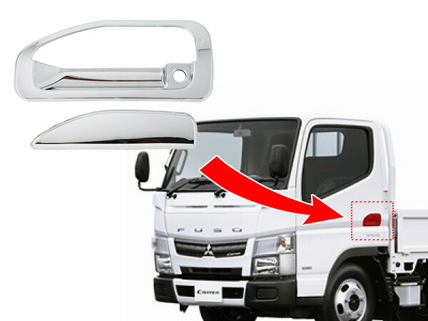 三菱ふそうジェネレーションキャンターブルーテックキャンターメッキドアハンドルカバー4P