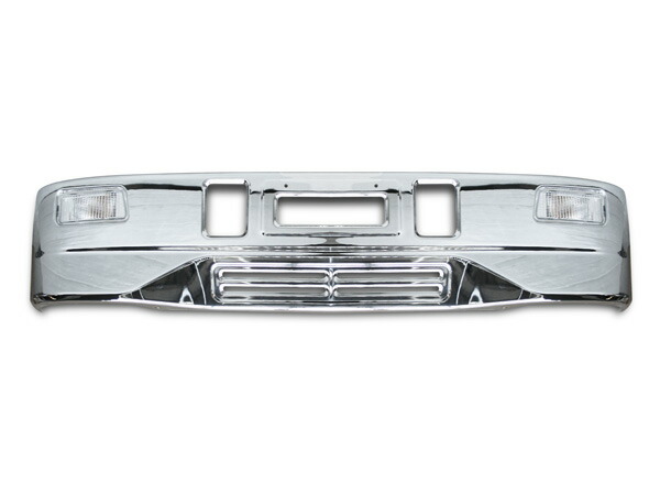 ブルーテックキャンター標準用スーパーグレートタイプメッキフロントバンパーフォグランプ・専用取り付けステー付き