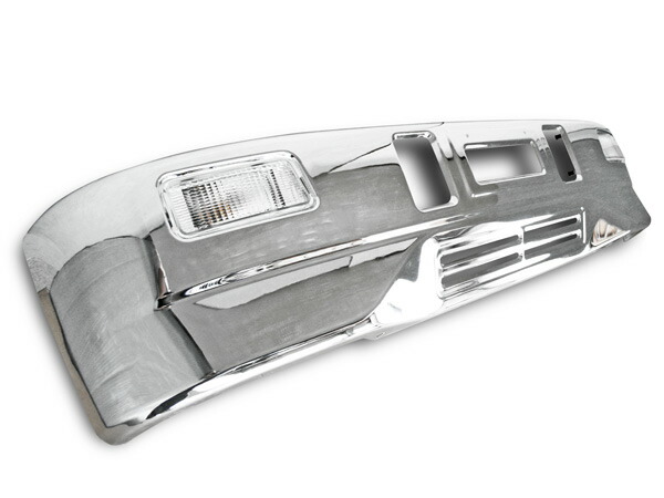 ブルーテックキャンター標準用スーパーグレートタイプメッキフロントバンパーフォグランプ・専用取り付けステー付き