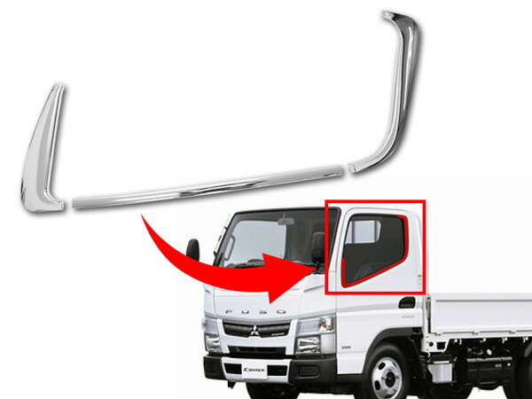 三菱ふそうジェネレーションキャンターブルーテックキャンターメッキドアウインドウガーニッシュウェザーストリップ6P