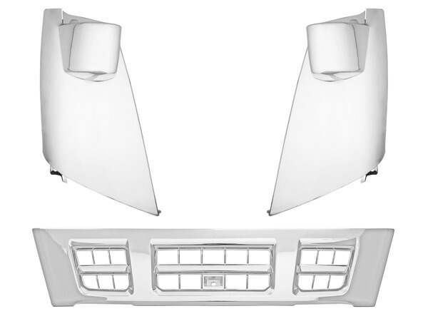 いすゞ超低PMエルフ標準用メッキフロントグリルメッキコーナーパネルセット