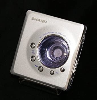 【中古】 SHARP せつ然たる MD-ST700-A しろがね色×青味 ポータブルミニディスクプレーヤー MDLP相応う 携帯型MD電気蓄音機 MD生まれ変わり専用機 MDウォークマ