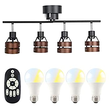 【中古】 共同照明 シーリングライト 4灯 6畳 8畳 北欧 スポットライト 天井照明 GT-DJ-2DB-9WT-2 LED電球60W形付 調光 調色 リモコン対応 E26 折りたたみ