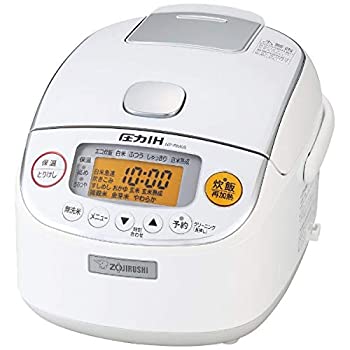 【中古】 象印 炊飯器 3合 圧力IH式 極め炊き 黒まる厚釜 保温30時間 ホワイト NP-RM05-WA