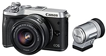 【中古】 Canon 加農砲 鏡鑑受け答え一眼写真器 EOS M6 水晶体EVF一揃いの道具 (しろがね色) EF-M15-45粍 F3.5-6.3 IS STM 属する EOSM6SL-1545ISEVFK ミラーレス一眼カメラ-デジタルカメラ-カメラ・ビデオカメラ・光学機器