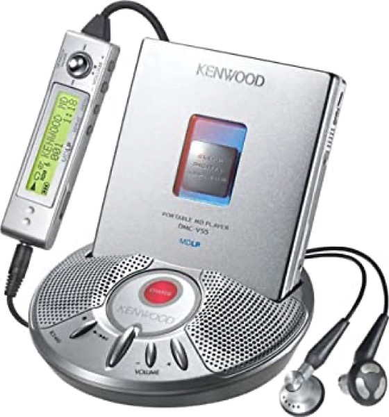 【中古】 KENWOOD ケンウッド DMC-V55-S 携帯型MD電気蓄音機 しろがね色