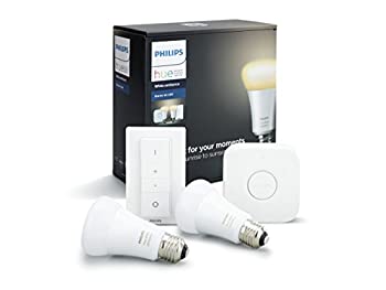 【中古】 Philips Hue (ヒュー) | 白いことグラデーション クランク仕掛ける | E26かっこ良いLEDともし火2個+ブリッジ回路1個+ディマースイッチ1個