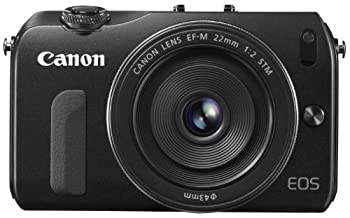 【中古】 Canon キャノン ミラーレス一眼カメラ EOS M レンズキット EF-M22mm F2 STM付属 ブラック EOSMBK-22STMLK