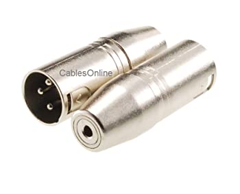 【中古】 CablesOnline XLR 3ピン オスから3.5mm (1/8インチ) TRS メス バランスオーディオアダプター AV-A77-2 2個パック|バリューコネクト