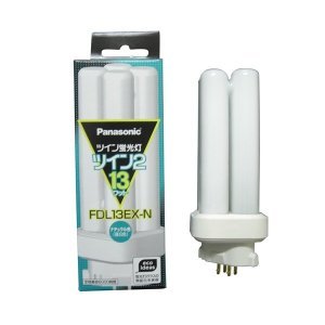 【中古】 パナソニック 10個仕かける パウダーコンパクト形螢光灯 《ツイン螢光灯 ツイン2(4本束状ブリッジ回路)》 13W 自然的色(3波長形昼白いこと) FDL13EX-N_set