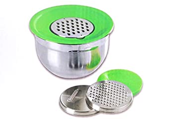 【中古】 ステンレス製ボウル 6個セット 3粒 グリーン ダブル蓋 ハンドミキサー 3L|バリューコネクト