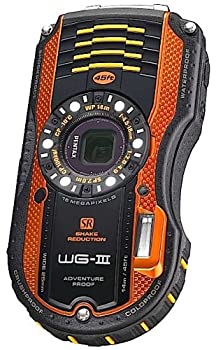 【中古】 PENTAX 防水デジタルカメラ PENTAX WG-3 オレンジ 1cmマクロ マクロスタンド付属 LEDライト PENTAX WG-3OR 12696|バリューコネクト