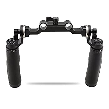 【中古】 CAMVATE レザーハンドル 15mm ロッドショルダーマウントリグ ロゼット標準アクセサリー付き DSLR用 (ブラック M6スレッド 31.8mm) - 1471