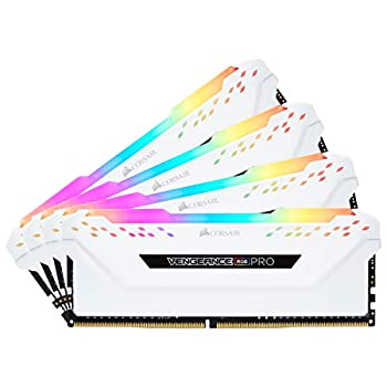 【中古】 CORSAIR DDR4-3200MHz デスクトップPC用 メモリモジュール VENGEANCE RGB PRO シリーズ 64GB [16GB×4枚] CMW64GX4M4C3200C16W