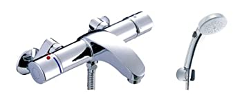 【中古】 LIXIL リクシル INAX 浴室用 壁付 サーモスタット付シャワーバス水栓 アウゼ エコフルスイッチシャワー メッキ BF-A147TNSCW